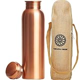 FURNISHFUL FINESSE Kupfer-Wasserflasche zum Trinken, 34-Unzen-Flasche aus reinem...