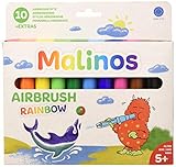 Malinos 300914 Airbrush Rainbow, Pustestifte, Regenbogen bunt, 10 Stück, 10...
