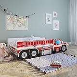 Kids Collective Autobett 70x140 cm Spielbett Kinderbett mit Rausfallschutz und...