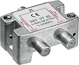 goobay Sat Verteiler 2-Fach, 100dB Splitter 1 auf 2, als Weiche für...