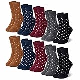 Falechay 10 Paar Socken Damen Damensocken Mehrfarbig Mit Streifen Punkte Socken...