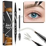 Augenbrauenstift, Augenbrauenstift Wasserfest, 2-in-1 Dual-Ended Microblading...