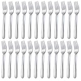 BEWOS Edelstahl Gabel Set 24 Stück, 8,1'(20,7cm) Tafelgabeln, Spiegelpoliert,...