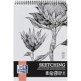 Oxford Artistic Skizzenblock A5 50 Blatt, Zeichenblock mit Doppelspirale,...