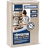 Modelliermasse lufttrocknend weiß 2,5kg – Bastelton & Töpferton ohne...