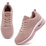 Topwolve Laufschuhe Damen Turnschuhe Sportschuhe Luftpolster Straßenlaufschuhe Atmungsaktiv Leicht Walking Sneaker Outdoor Tennisschuhe,Licht Rosa,39 EU
