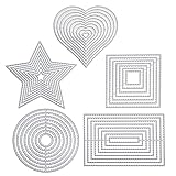 5 Stück Stanzschablone Geometrisch Set Stanzformen Quadratisch Rechteckig Kreis...