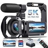 Delmodes Videokamera 5K 64MP Camcorder WiFi 18X Digitalzoom Vlogging Kamera für...