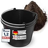 2X Oramics 20L Eimer mit Ausguss Tülle – Baueimer Kübel für Zement und...