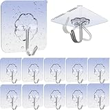 Elodyunhc 10 Stück klebehaken, Selbstklebend Haken Transparent ohne Bohren,...