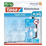 tesa Klebehaken für transparente Oberflächen und Glas (0,2 kg) -...