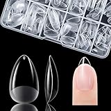 Gelike ec Kurze Mandel Nägel Tips – Vollständige Abdeckung Weiche...