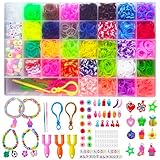 Heatigo Loom Bänder Set,1600 Loops Gummis Bänder Starter Set DIY Gummibänder...