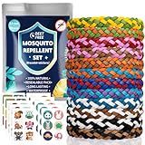 Mückenschutz Armband Set- 12 Stück Mückenarmband +60 Stück Mückenpflaster,...