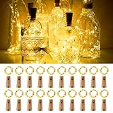 Bubuny 20 Stück Flaschenlicht, 2M Flaschenlichterkette 20LEDs Warmweiß...