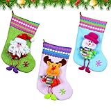 Forhome Nikolausstrumpf,3 Stück Weihnachtsstrumpf Deko,Nikolausstiefel zum...