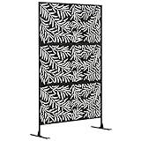 Outsunny Raumteiler 3-teilig 122 x 198 cm Sichtschutz mit Ständer mit...