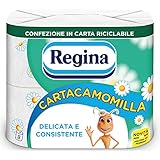 Regina Cartacamomilla Toilettenpapier | 8 Rollen | 300 Blatt pro Rolle | Zart...