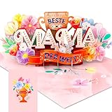Liebessa 3D Pop-Up Karte „Beste Mama der Welt“ - Geburtstagskarte,...