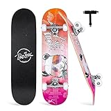 BELEEV Skateboard 31x8 Zoll Komplette Cruiser Skateboard für Kinder Jugendliche...