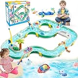 BuzzoXerex Wasserbahn, 2 in 1 Wassertisch Spielzeug, 71 PCS Strandspielzeug...