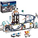 HOGOKIDS Weltraum-Achterbahn-Bauspielzeug – 888-teiliges Achterbahn-Bauset mit...