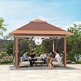Devoko Pop Up Pavillon 3,25 x 3,25 Wasserdicht Stabil, Gartenpavillon mit Extra...