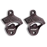 Schramm® 2 Stück Flaschenöffner Guss Eisen Wandhalterung Bier Flaschen Wand...