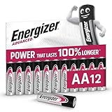 Energizer Advanced - AA Batterien (12 Stück) - 1,5V Alkali-Batterien -...