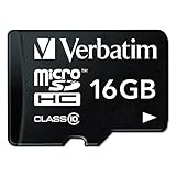 Verbatim Premium Micro SDHC Speicherkarte mit Adapter, 16 GB, Datenspeicher für...