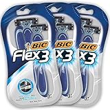 BIC Flex 3 Rasierer Herren, 9 Einwegrasierer mit je 3 Klingen, mit Aloe Vera &...