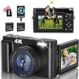 4K Digitalkamera Fotoapparat 32G Karte 48MP Fotokamera mit Charger Kompaktkamera...