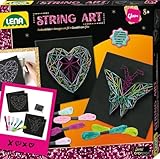 Lena 42650 String Art Kinder Bastelset Schmetterling & Herz - Für Kinder ab 8...