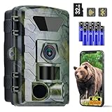 Wildkamera, 8K Video Wildtierkamera, 60MP Full HD WLAN mit Handyübertragung...