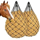 Dnhiyt Heunetz für Pferde, 2er Set, Schwarz, 25x19 cm, Robustes Netz für...