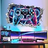 wondever Wandtattoo 3D Junge Gamer Wandaufkleber Videospiel Gaming Zimmer...
