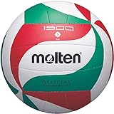 molten Volleyball V5m1500 Ball, Weiß/Grün/Rot, 5