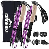GIBOHOM Wanderstöcke Faltbar 105-125 cm 7075 Aluminium, 2 Nordic Walking...