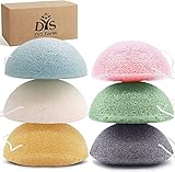 6er Pack Natürliche Konjac Schwämme mit Aktivkohle, Kurkuma & Aloe Vera –...