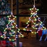 Therlan Fensterdeko Weihnachten Beleuchtet Batterie, 2 Stück 110 LED...