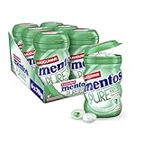 Mentos Kaugummi Pure Fresh Spearmint, 6 Boxen zuckerfreie Chewing Gum Dragees...