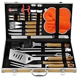 N NOBLE FAMILY 30PCS Hochwertiges Edelstahl Grill Zubehör Set - Professionelle...