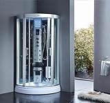 PureHaven Dampfdusche 90x90 cm für 2-Personen mit Tropenbrause LED Radio...