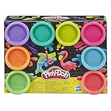 Play-Doh Neon Pack 8 x 56g Dosen, Bastel-Set mit hochwertiger Knetmasse in 8...