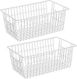 SANNO Drahtkorb Aufbewahrungskorb 24cm x 40cm 2er Set, Kühlschrank Organizer...