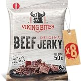Viking Bites Beef Jerky Original 400g (8 x 50g) – Getrocknetes Rindfleisch –...