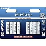 Panasonic eneloop, Ready-to-Use Ni-MH Akku, AA Mignon, 8er Pack, min. 2000 mAh,...