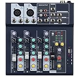 Weymic Professioneller Mixer | 4-Kanal-2-Bus-Mixer/mit USB-Audio-Schnittstelle,...