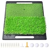 Ausluofell Golf Abschlagmatte 51 x 40 cm,Golf Übungsmatte mit 4 Golfbällen &...
