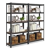 SONGMICS Standregal, 2er Set, Bücherregal, Lagerregal, 5 Ablagen, Küchenregal,...